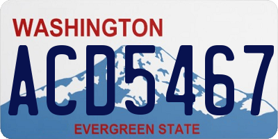 WA license plate ACD5467