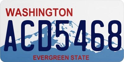 WA license plate ACD5468