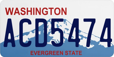 WA license plate ACD5474