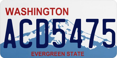 WA license plate ACD5475