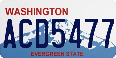 WA license plate ACD5477