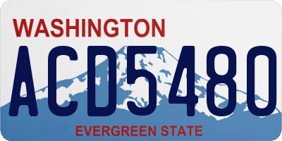 WA license plate ACD5480