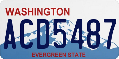 WA license plate ACD5487