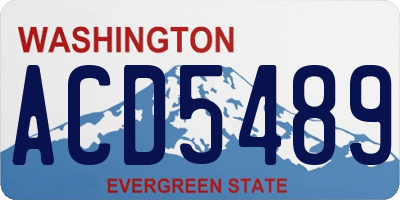 WA license plate ACD5489