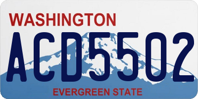 WA license plate ACD5502