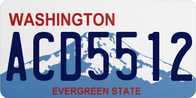 WA license plate ACD5512