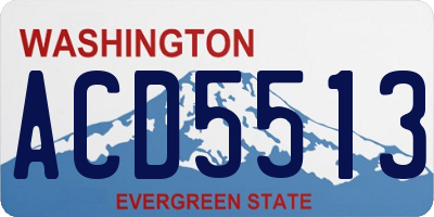 WA license plate ACD5513
