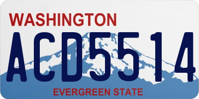WA license plate ACD5514