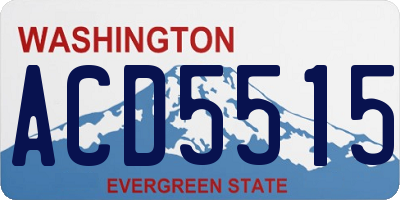 WA license plate ACD5515
