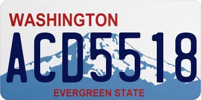 WA license plate ACD5518