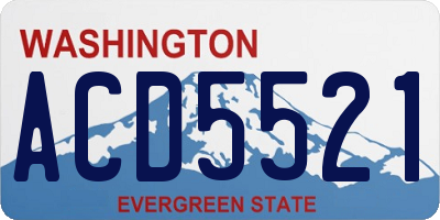 WA license plate ACD5521