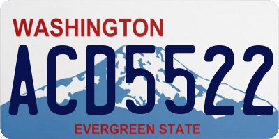 WA license plate ACD5522