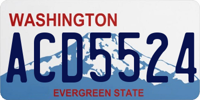 WA license plate ACD5524