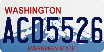 WA license plate ACD5526