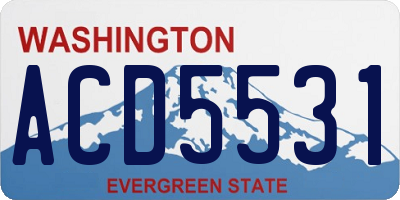 WA license plate ACD5531