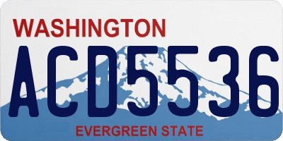 WA license plate ACD5536