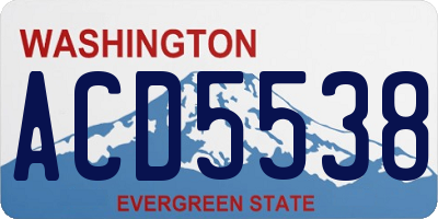 WA license plate ACD5538