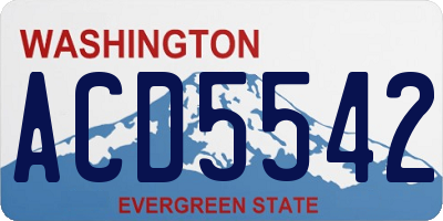 WA license plate ACD5542
