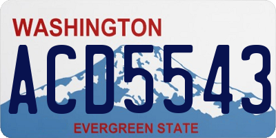 WA license plate ACD5543