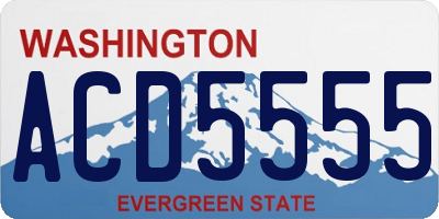WA license plate ACD5555