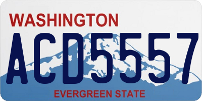 WA license plate ACD5557