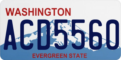 WA license plate ACD5560