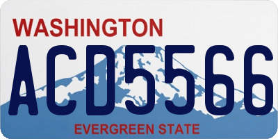 WA license plate ACD5566