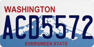 WA license plate ACD5572