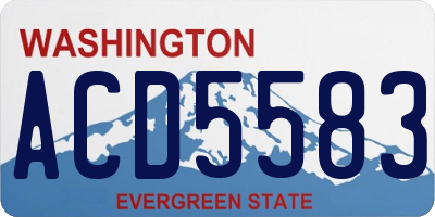 WA license plate ACD5583