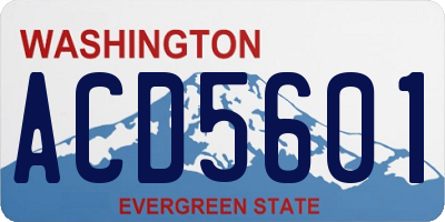 WA license plate ACD5601