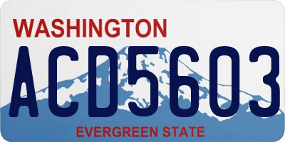 WA license plate ACD5603