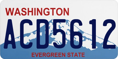 WA license plate ACD5612