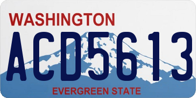 WA license plate ACD5613