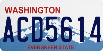 WA license plate ACD5614