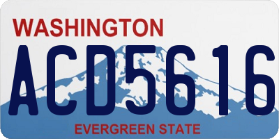WA license plate ACD5616