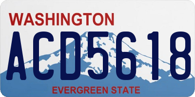 WA license plate ACD5618