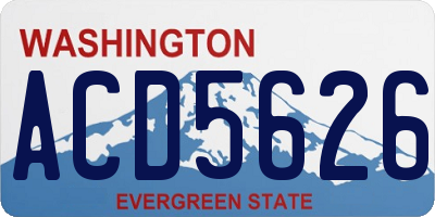 WA license plate ACD5626