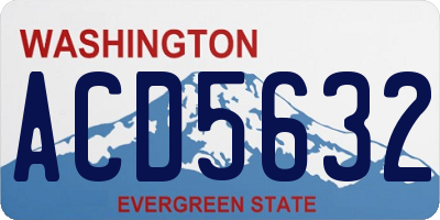 WA license plate ACD5632