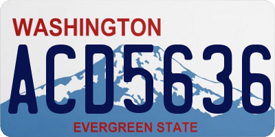 WA license plate ACD5636