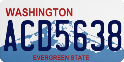 WA license plate ACD5638
