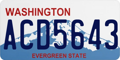 WA license plate ACD5643