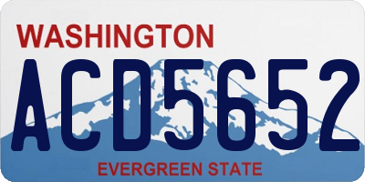 WA license plate ACD5652