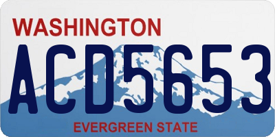 WA license plate ACD5653