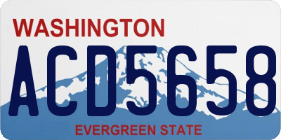 WA license plate ACD5658