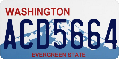 WA license plate ACD5664