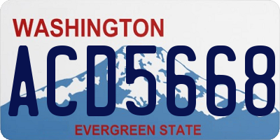 WA license plate ACD5668