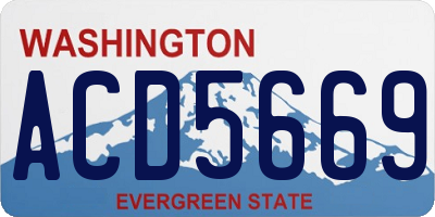 WA license plate ACD5669