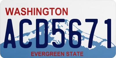 WA license plate ACD5671