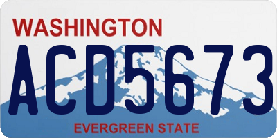 WA license plate ACD5673