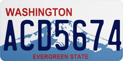 WA license plate ACD5674